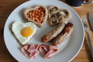 Hearts and a cooked breakfast!